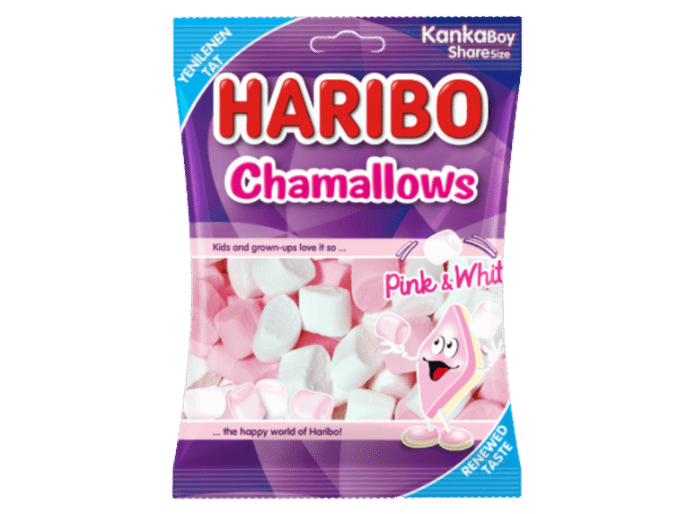 Haribo Chamallows Pink & White marshmallow 70 g paket – Haribo toptan marshmallow ürünü