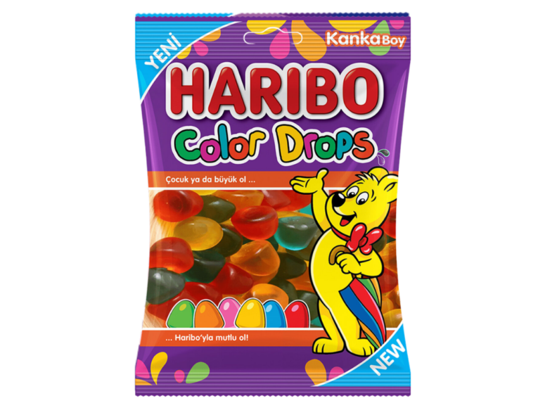 Haribo Color Drops jelibon şeker 70 g paket – Haribo toptan jelibon ürünü