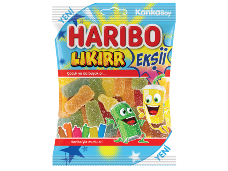 Haribo Fizz Likir ekşi jelibon şeker 70 g paket – Haribo toptan jelibon ürünü