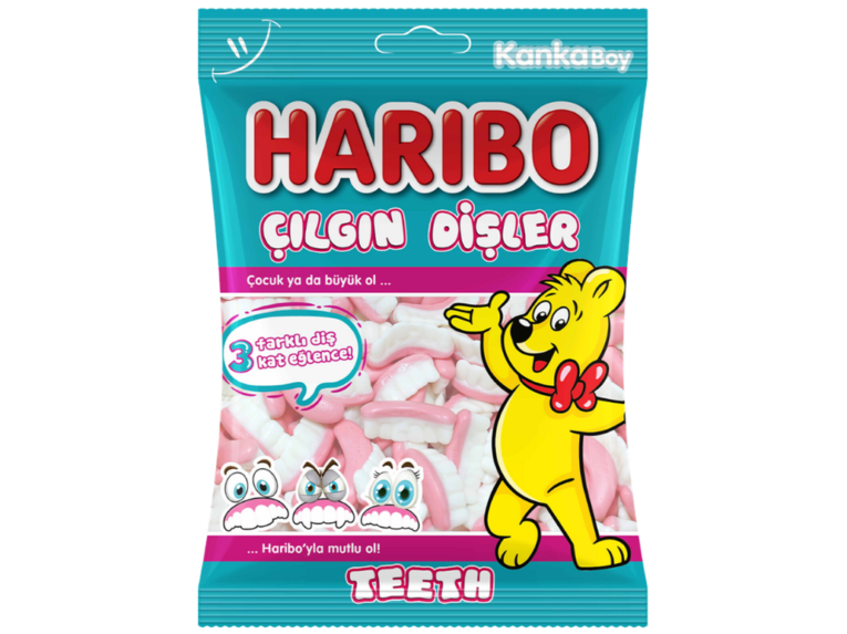 Haribo Teeth diş jelibon şeker 80 g paket – Haribo toptan jelibon ürünü