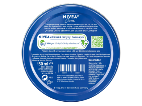 NIVEA Creme 150 ml Mavi Teneke Nemlendirici Krem
